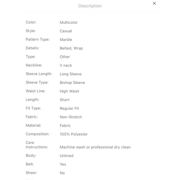 Marble Surplice Neck Belted Romper (XL-12) - Picture 10 of 11